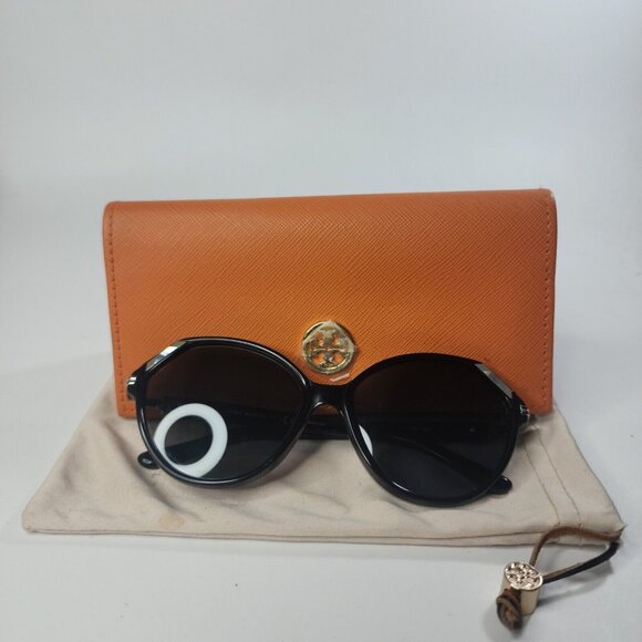 Tory Burch Sunglasses Womens Black‎ Frame Polarized Reader magnify Lenses TY7138 - Picture 1 of 16